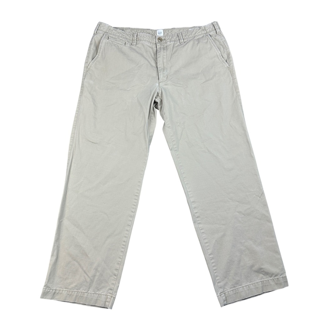 GAP Mens Relaxed Fit Chino Pants Khaki Tan Cotton Twill Casual Trousers 36x30